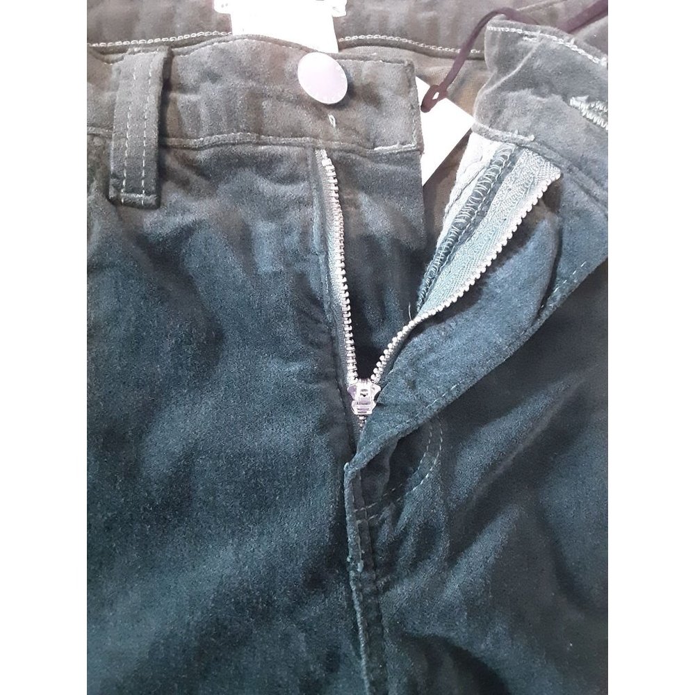 NWT L'AGENCE Margot High Rise Skinny Velvet Green Size 25 - Picture 3 of 10